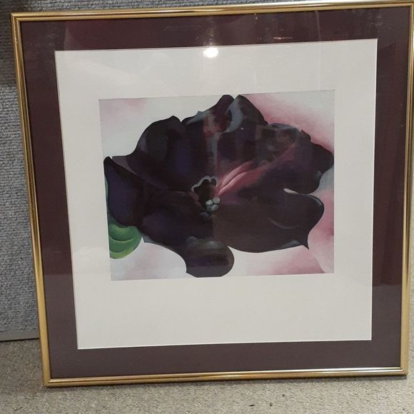 Set of 3 Framed and matted prints of "Purple Petunias" by Georgia O'Keeffe - Picture 7 of 8